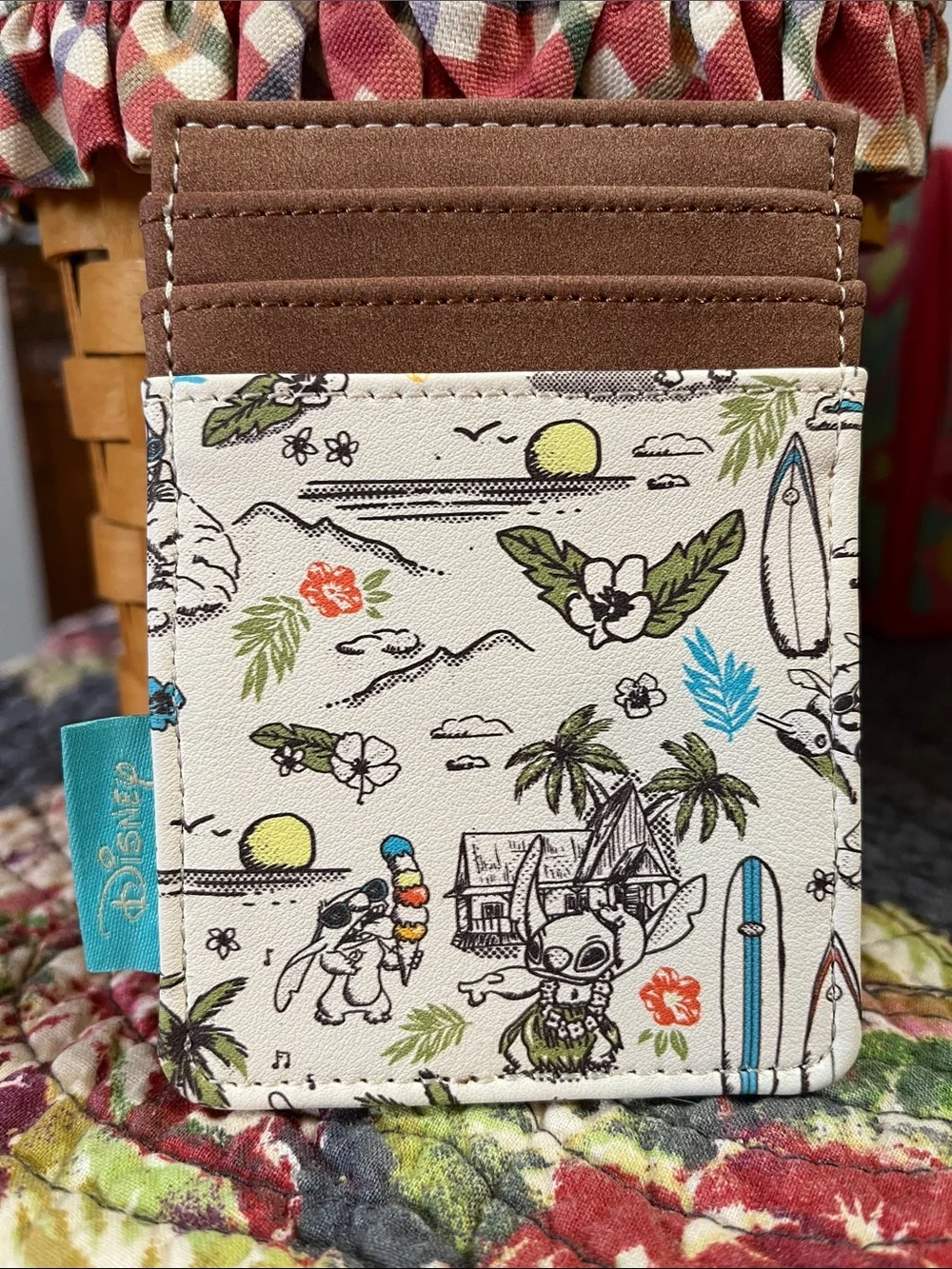 Disney ‘Stich’ Card Holder in Brown and Cream